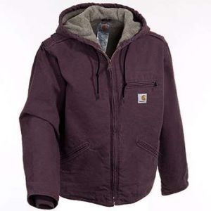 Carhartt Women’s Sandstone Sherpa Lined Sierra Jacket in Deep Wine